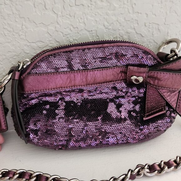 Coach Handbags - Like New Rare Coach Sequin Purple Crossbody Bag /Clutch Purse